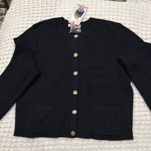 Nine West Black Cardigan with Gold Buttons